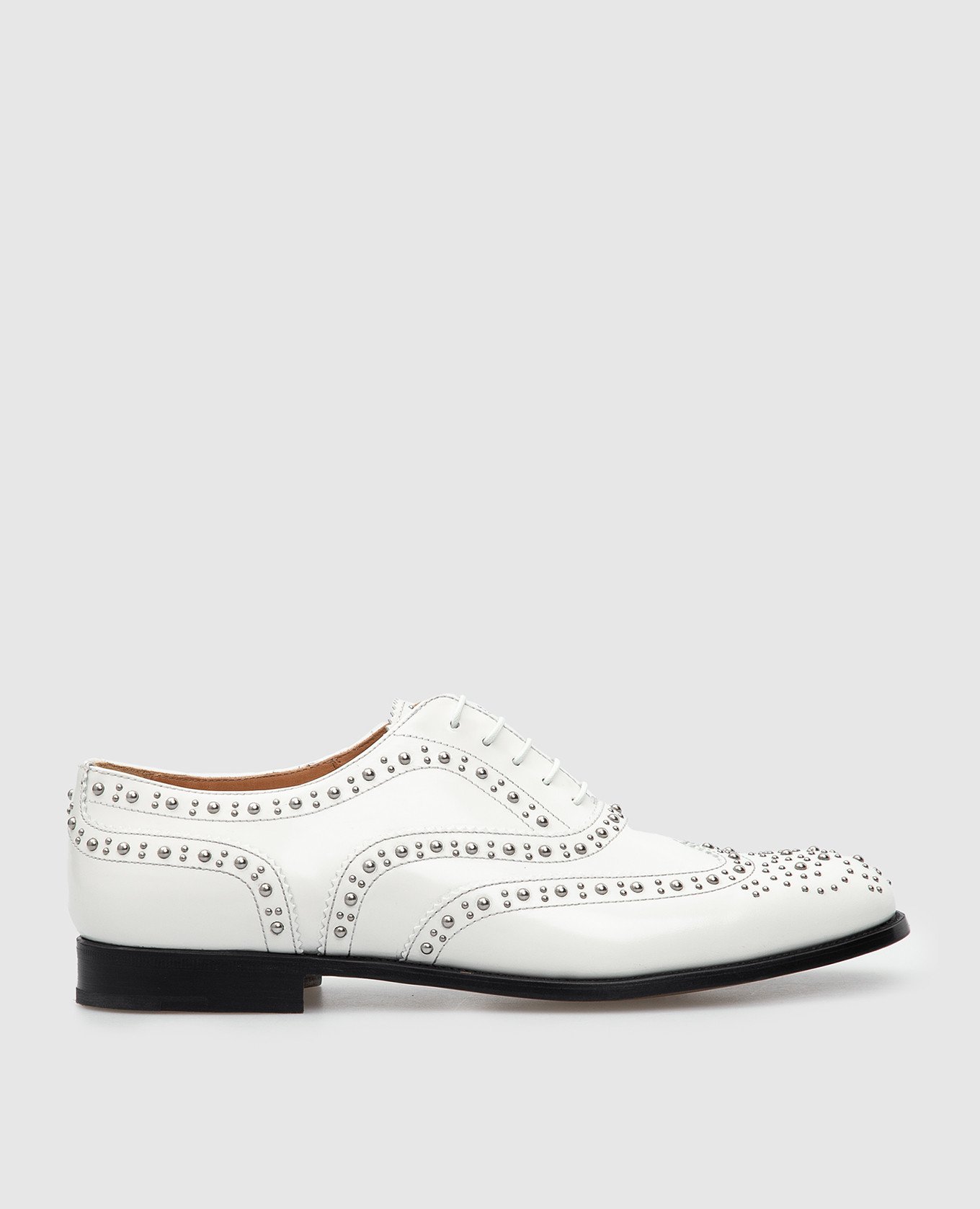 White leather oxford shoes