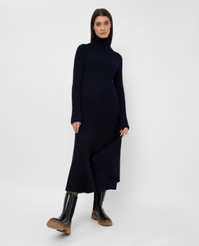 Gabriela Hearst Синий свитер Yale Mock Neck из шерсти мериноса 1219224A043