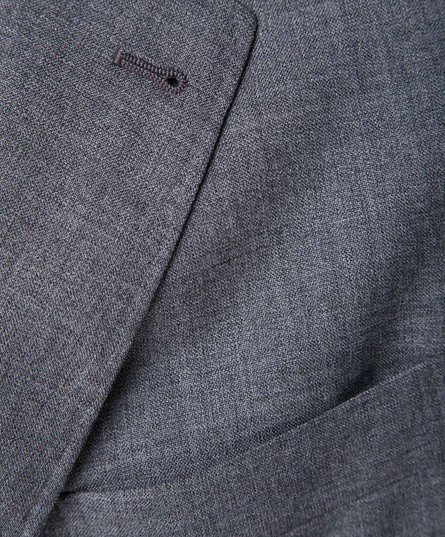 Brunello Cucinelli Серый пиджак из шерсти MF4237BTD изображение 5