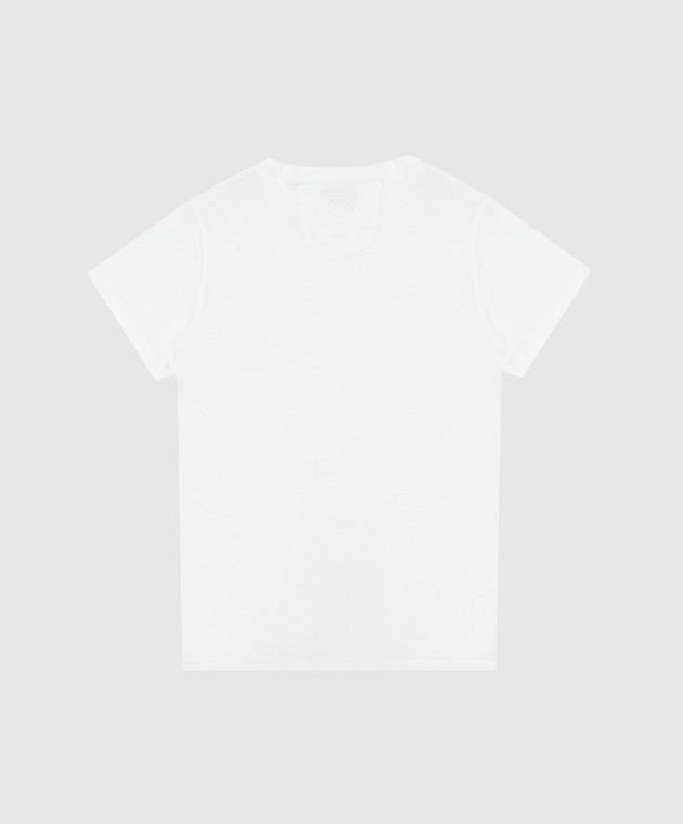 Stefano Ricci Детская белая футболка в принт YNH6S40010803 изображение 2
