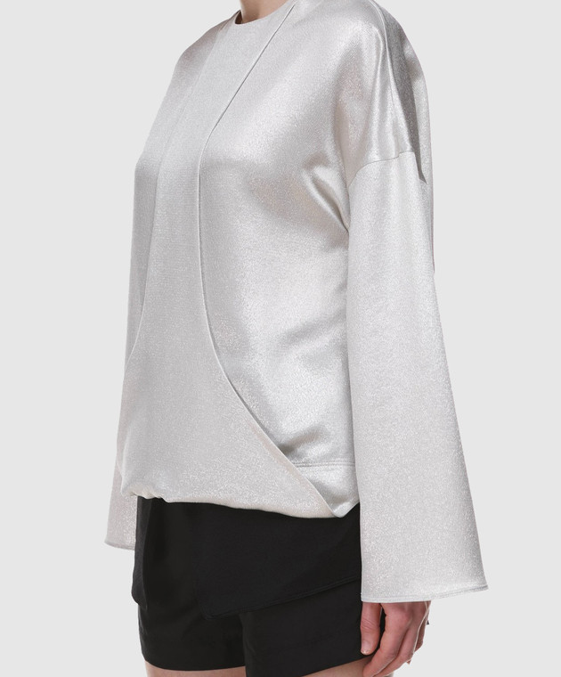 Valentino Серебристая блуза с длинным рукавом PB0AE2R53VF изображение 3