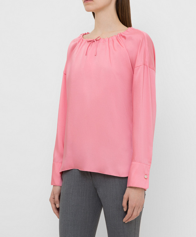 Yves Salomon Розовая блуза 9EYH00563TWUW изображение 3