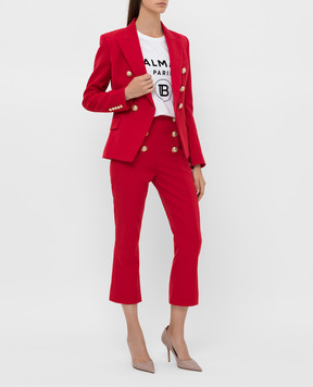 Balmain Червоні штани з вовни SF15088W034
