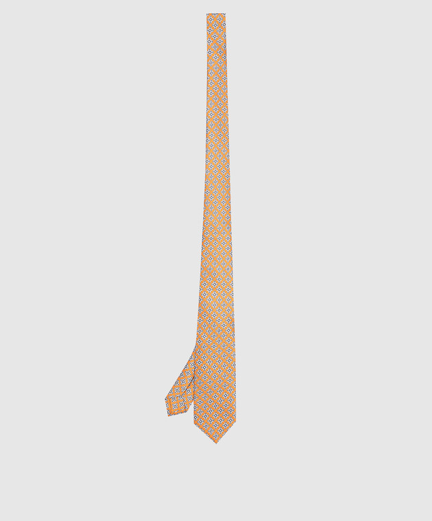 Stefano Ricci Дитячий шовковий помаранчевий набір з краватки та хустки-паші у візерунок YDH27025 зображення 2