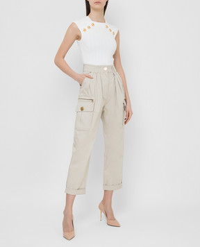 Balmain Бежеві штани карго VF15743D086