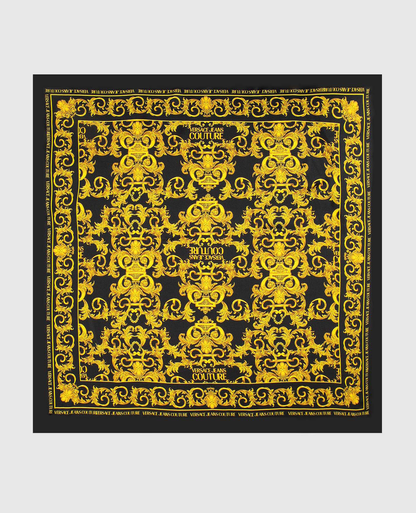 

Шелковый платок с узором Logo Baroque Versace Jeans Couture, Черный, Шарфы