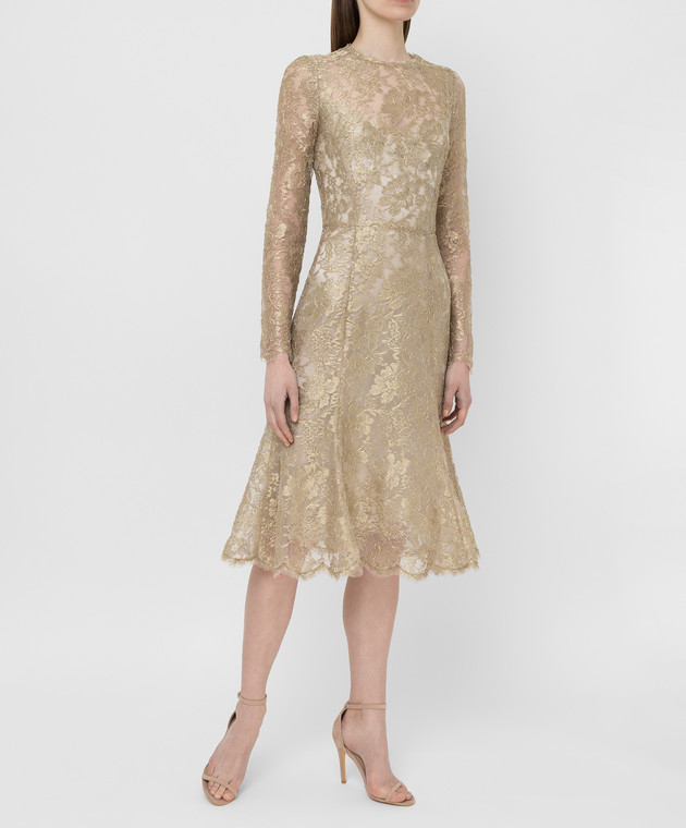 Dolce&Gabbana Золотистое платье F6H1HTHLM02 изображение 2