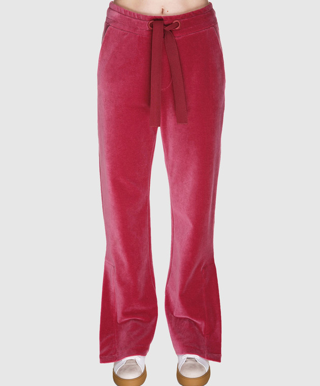 Moncler Розовые бархатные брюки 87738 изображение 3
