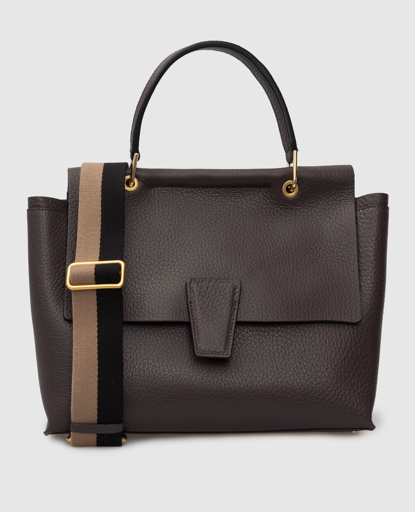 

Темно-коричневая кожаная сумка-сэтчел Elettra Gianni Chiarini, Тёмно-коричневый, Сумки