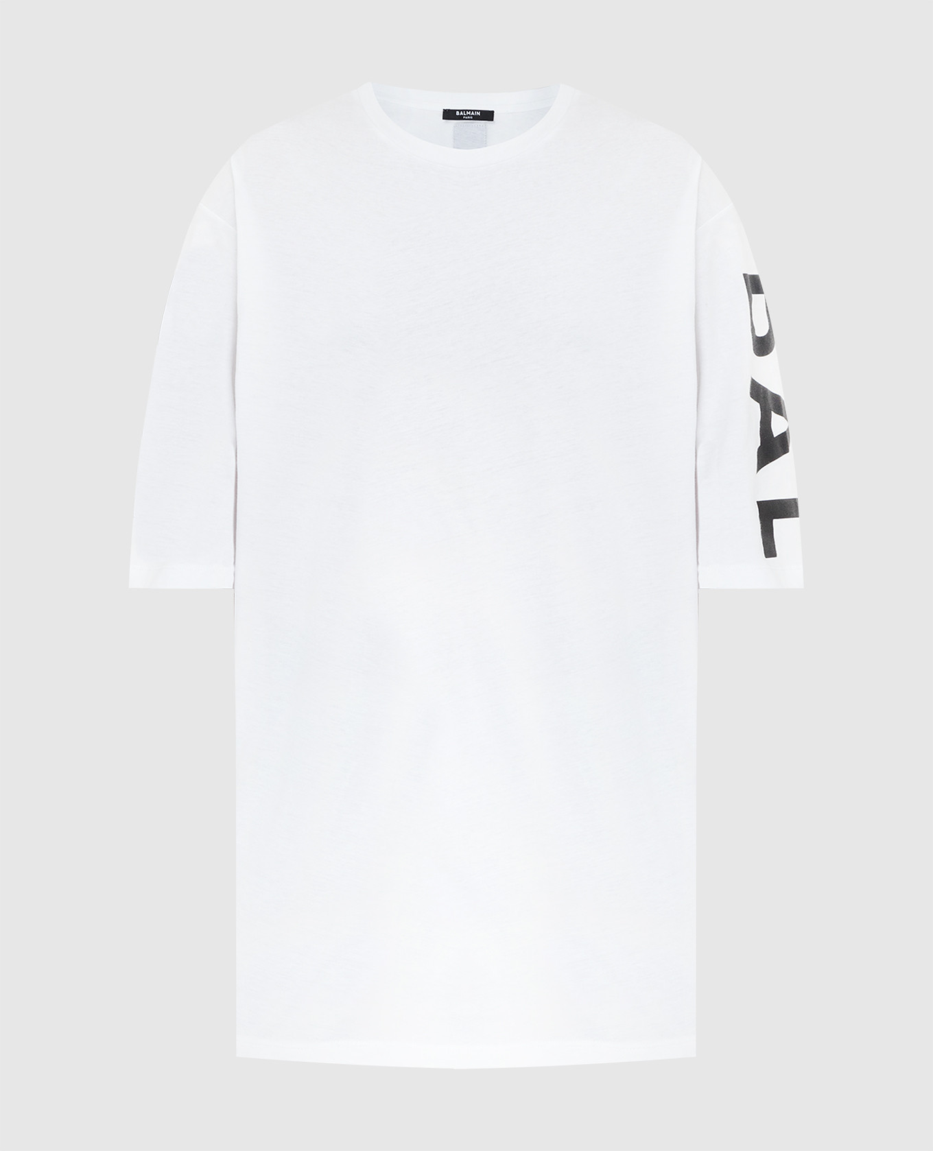 Balmain Белая футболка с принтом логотипа XH1EH015BB15