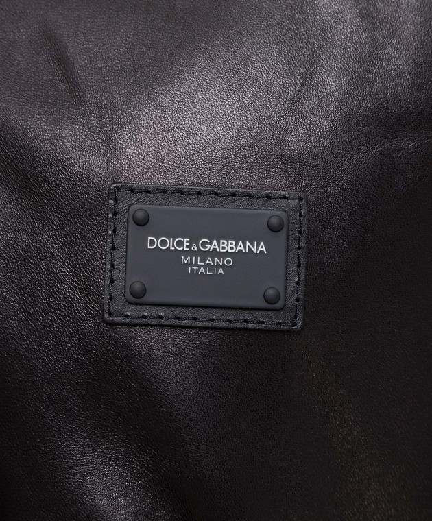 Dolce&Gabbana Чорний шкіряний бомбер G9PB9LFUL89 зображення 5