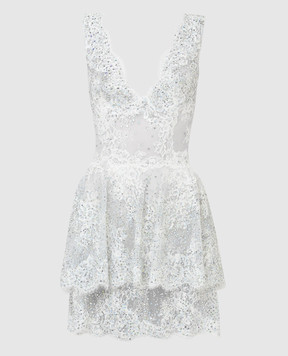 Ermanno Scervino Біла коктейльна сукня з кристалами D392Q350OJI