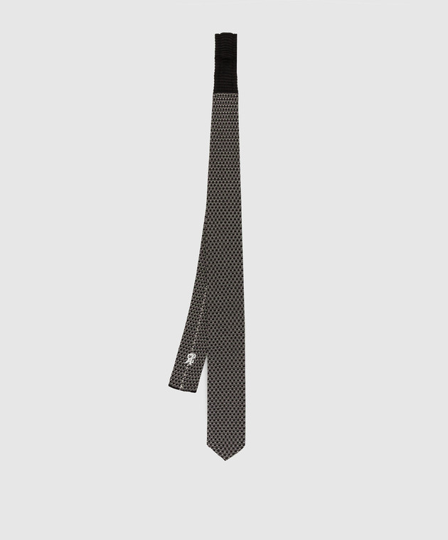 Stefano Ricci Children's black silk tie in a pattern YCRMTSR8189 image 2