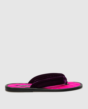Tom Ford Фиолетовые шлепанцы с бархатными ремешками W2921NTVE011