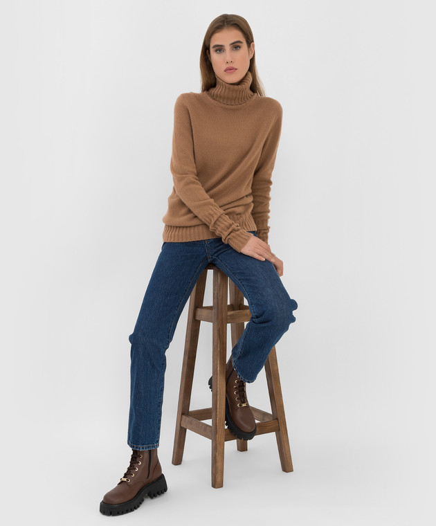 Kiton Темно-бежевый свитер из кашемира D50728549 изображение 2