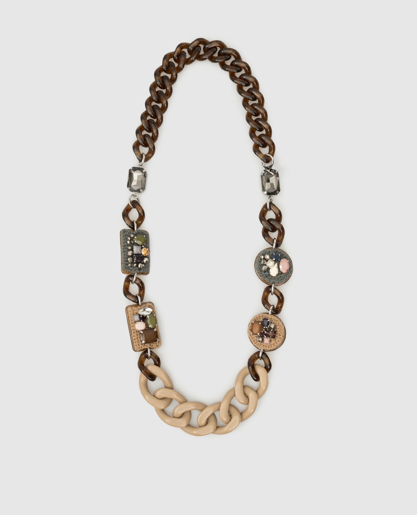 

Ожерелье с кристаллами Max Mara, Коричневый, Ожерелья и подвески