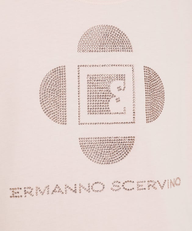 Ermanno Scervino Розовая футболка с кристаллами D385L308CTUER изображение 5