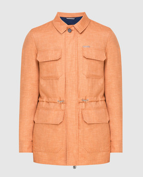 Stefano Ricci Оранжевая куртка из шелка и кашемира M7J0100020HC502