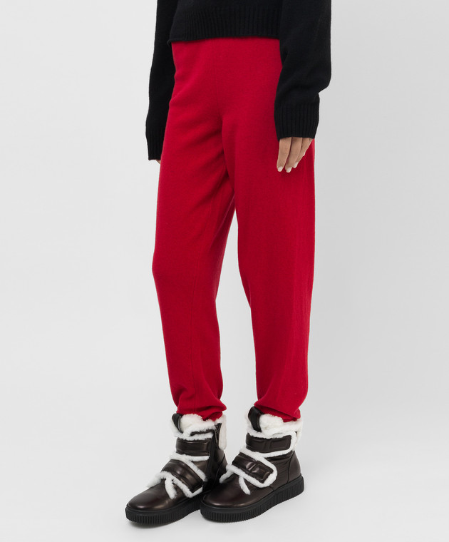 Babe Pay Pls Red wool and cashmere joggers DFB034 image 3