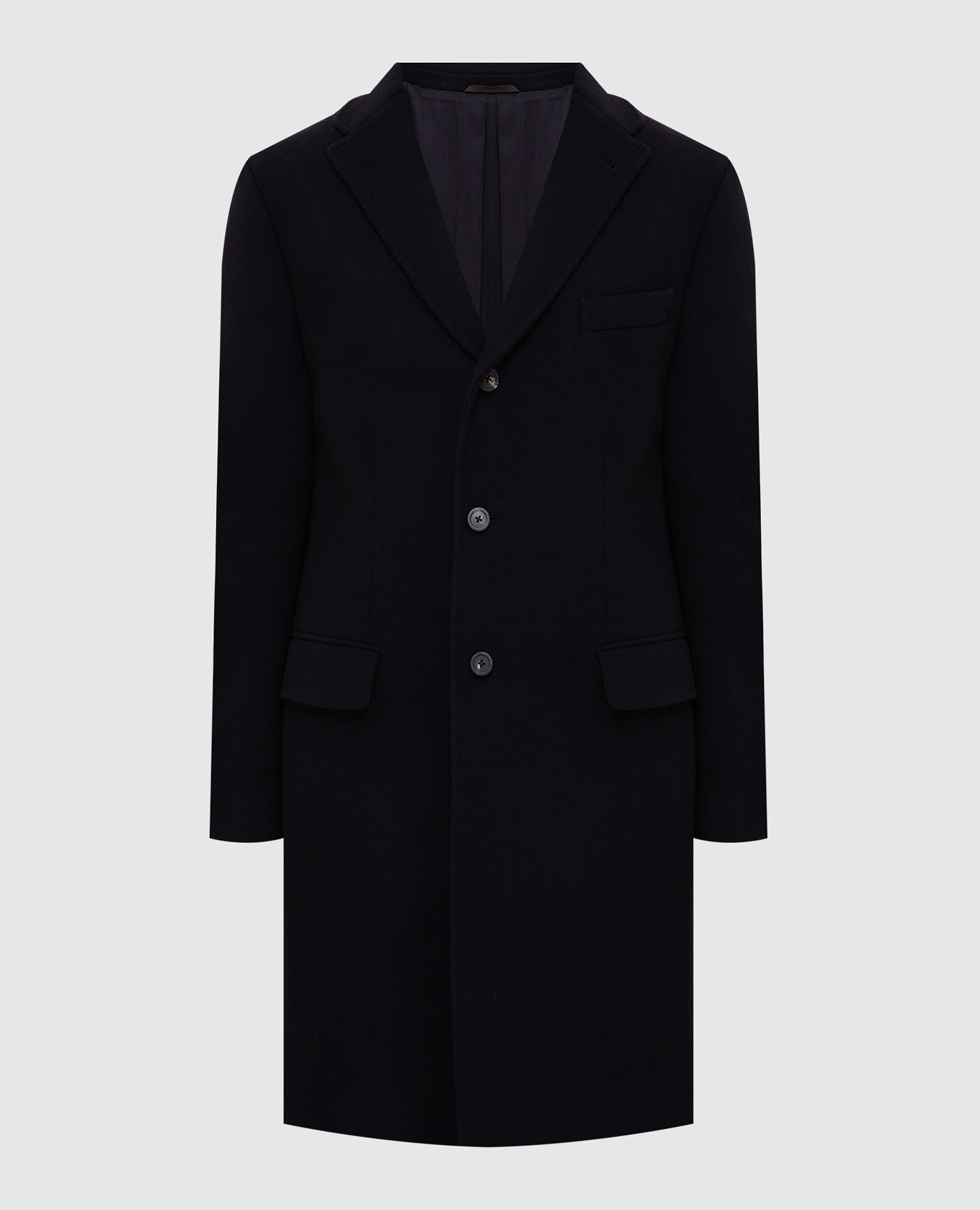 Peserico Темно-синее пальто из шерсти R5200708874