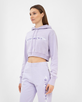 Givenchy Фиолетовое худи с принтом Barbed Wire BWJ0253Z77