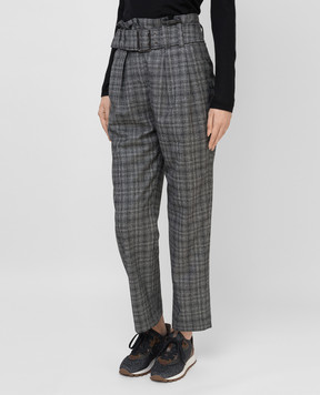Brunello Cucinelli Брюки з  вовни в клітку MP020P7752