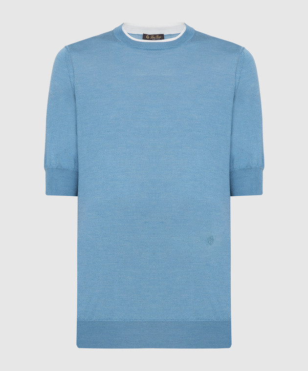 Loro Piana Голубая футболка из кашемира и шелка FAI8995
