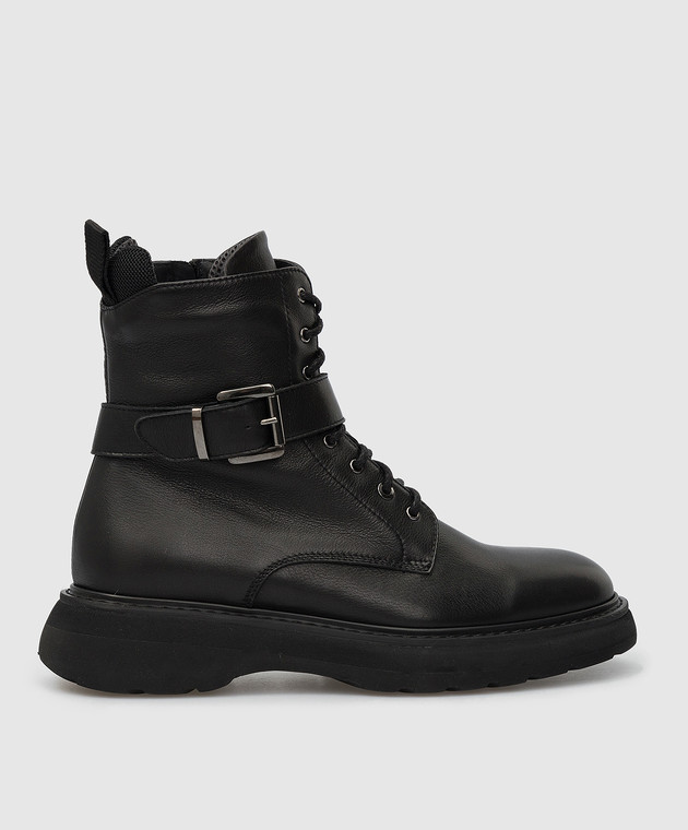 Doucal's Чорні шкіряні черевики DD8512STOCPV543