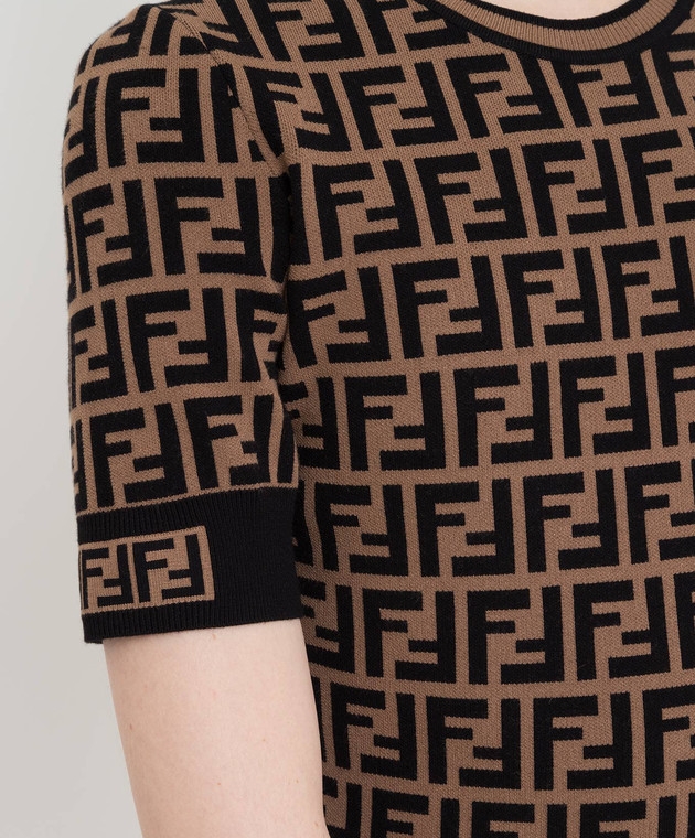 Fendi Платье-футляр с принтом логотипа FZD753A5QG изображение 5