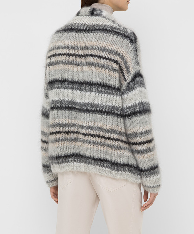 Brunello Cucinelli Світло-сірий кардиган з мохеру M1U311306 зображення 4