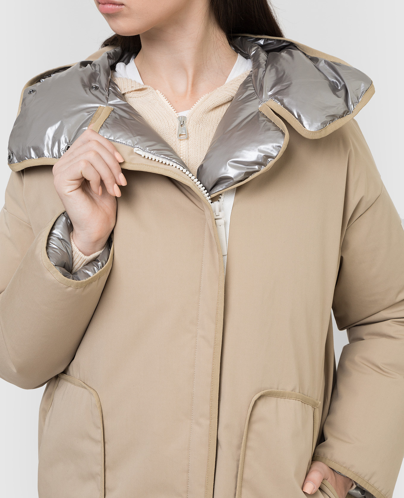 Yves Salomon Army Двусторонняя пуховая куртка с разрезами 22WFM03194M01W изображение 5