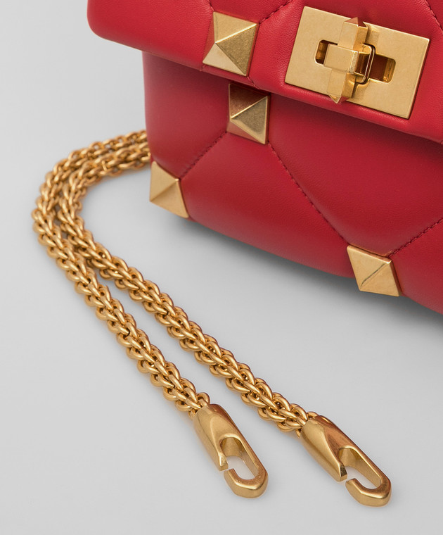 Valentino Красная сумка Roman Stud из кожи наппа WW2B0I82BSF изображение 5