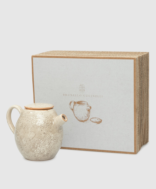 Brunello Cucinelli Бежевый чайник из керамики MLPOTCER1 изображение 3