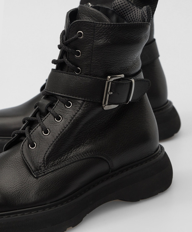 Doucal's Черные кожаные ботинки DD8512STOCPV543 изображение 5