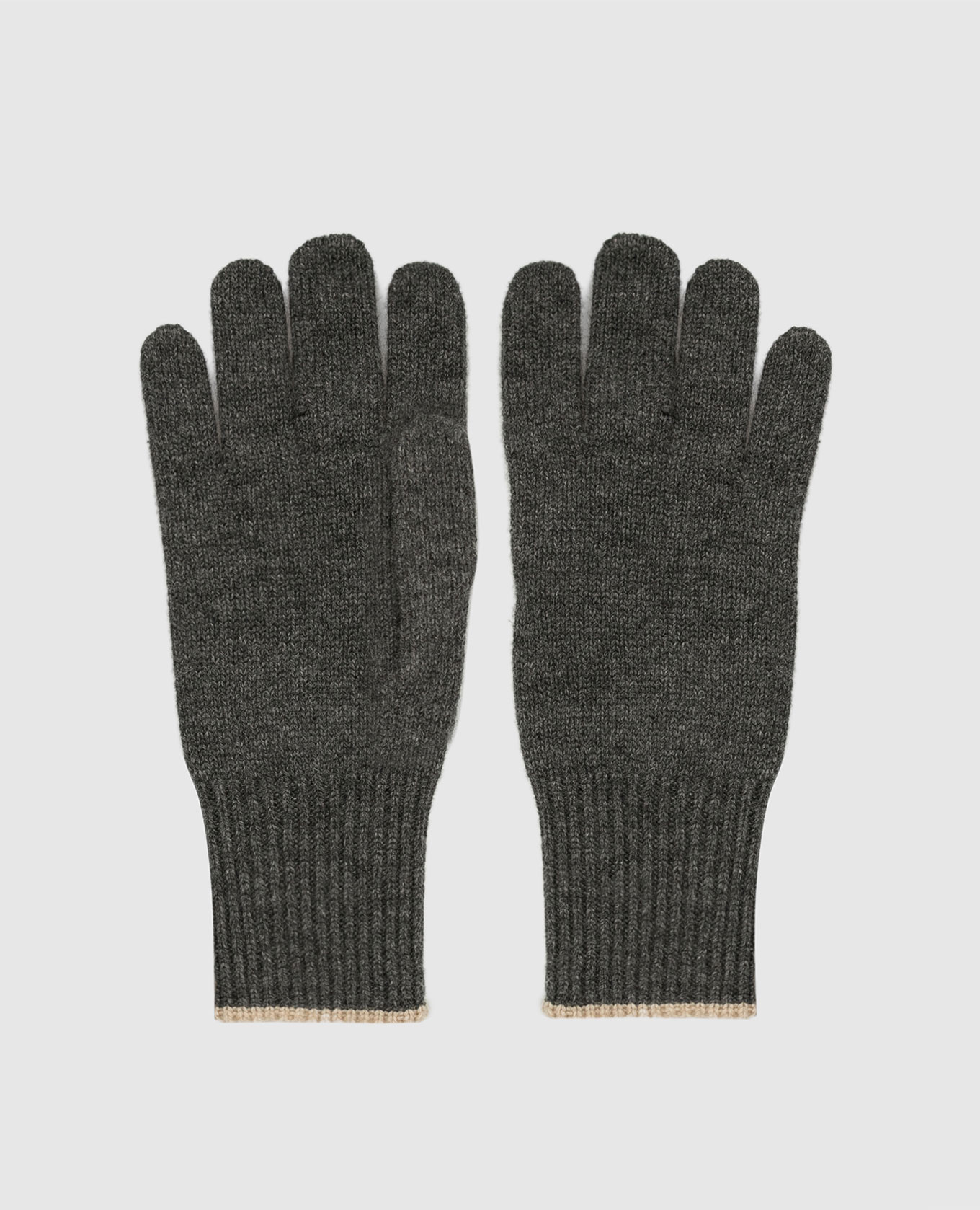 Темно-сірі рукавички з кашеміру