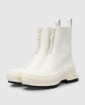 Jil Sander Білі шкіряні черевики JP37002A14513