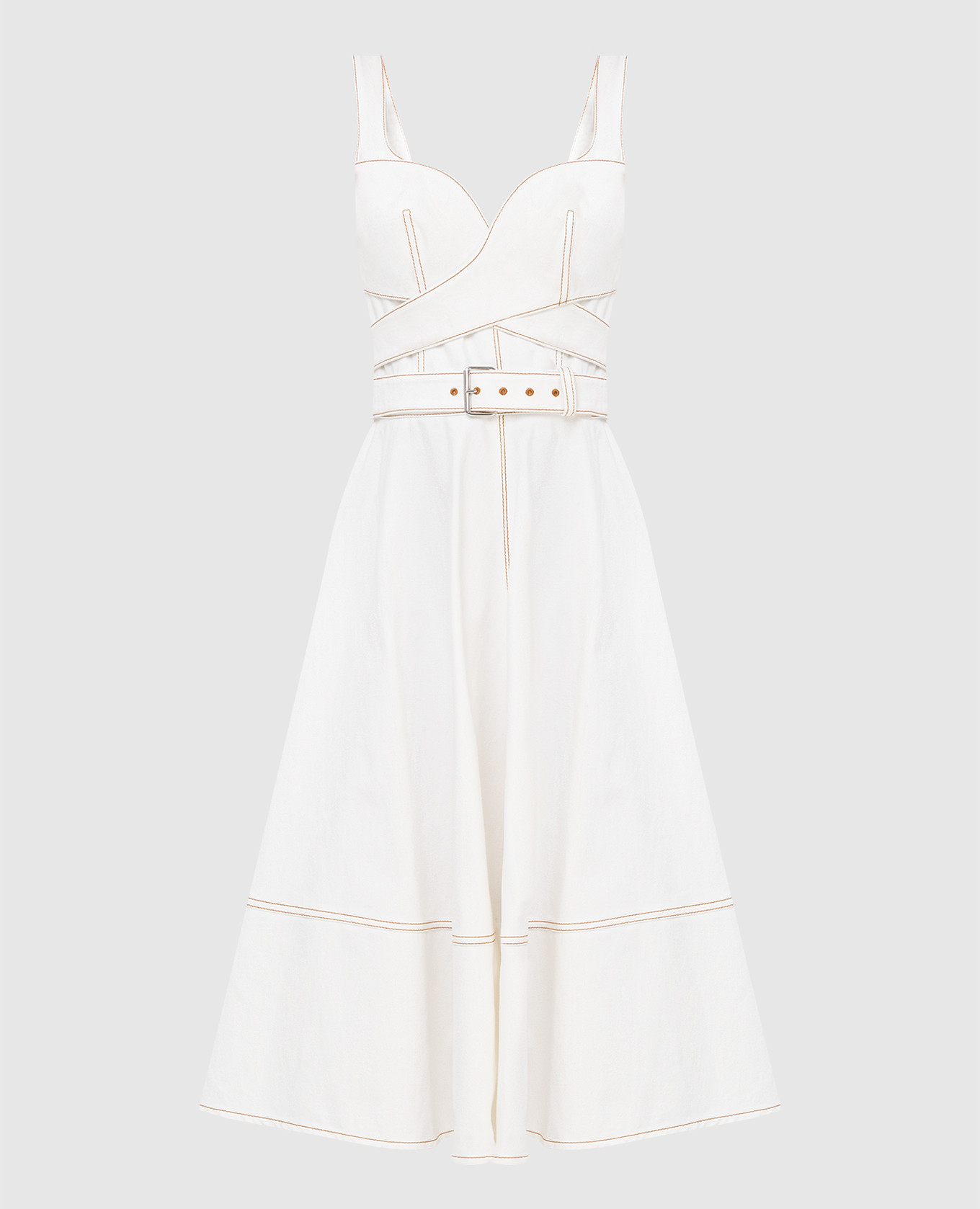 

Джинсовый сарафан Alexander McQueen, Белый, Пляжные туники и сарафаны