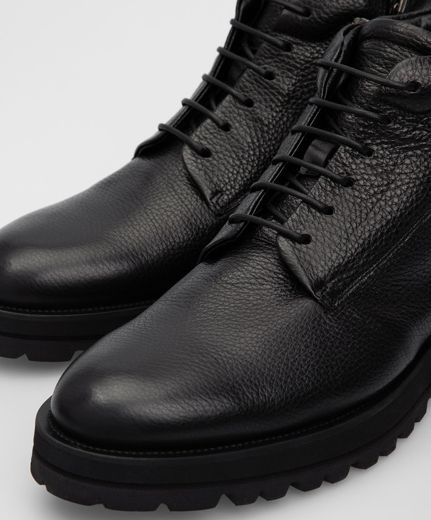 Gianfranco Butteri Черные кожаные ботинки на меху 35068 изображение 5