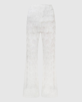 Balmain Белые брюки с кружевом RF15303D026