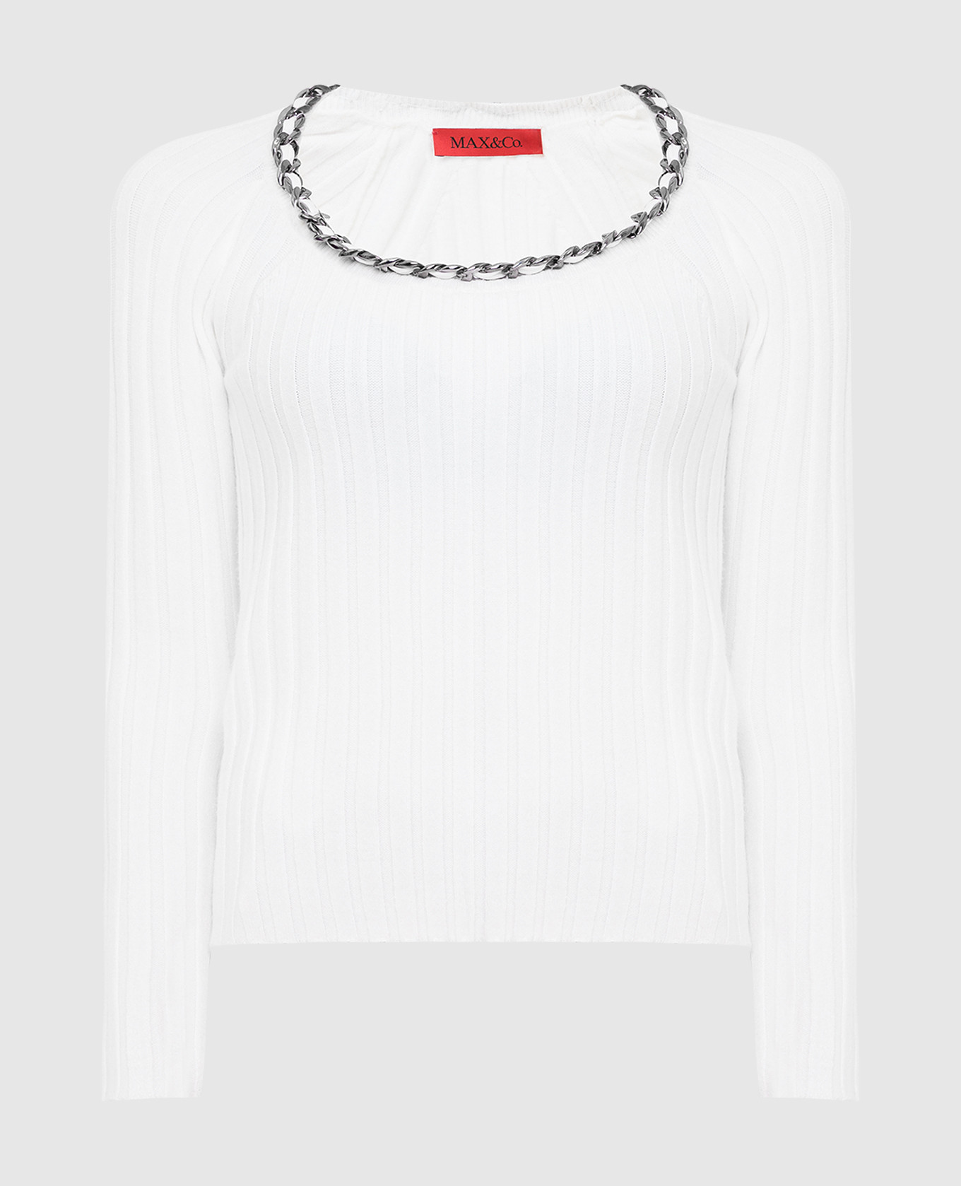 Pablo white jumper with chain