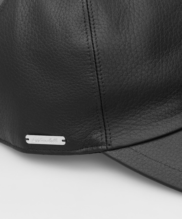 Enrico Mandelli Темно-коричнева шкіряна кепка CAP4015602 зображення 4