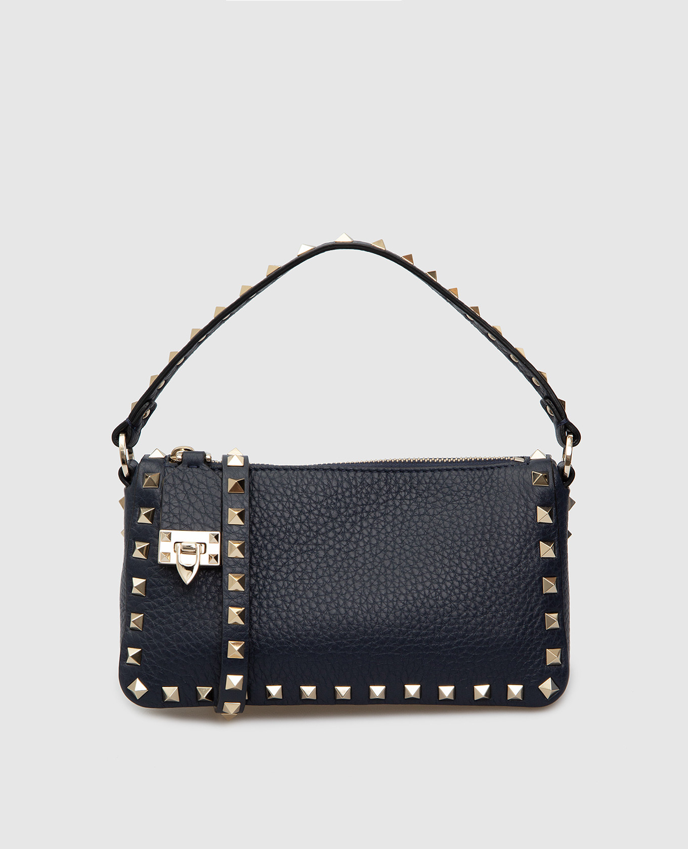 

Темно-синяя кожаная сумка мини Rockstud Valentino, Тёмно-синий, Сумки
