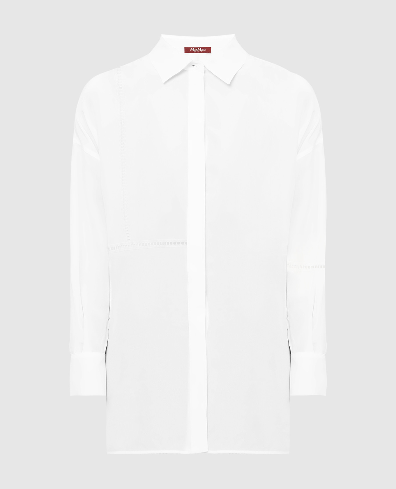 Белая шелковая блуза Xanadu с прошвой