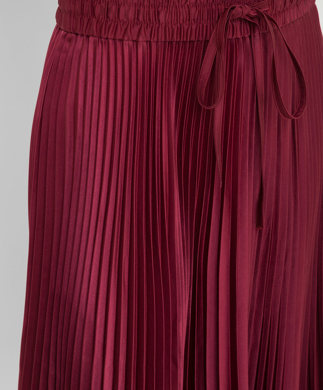 Red Valentino Бордовая юбка-плиссе WR3RA3605Y5 изображение 5