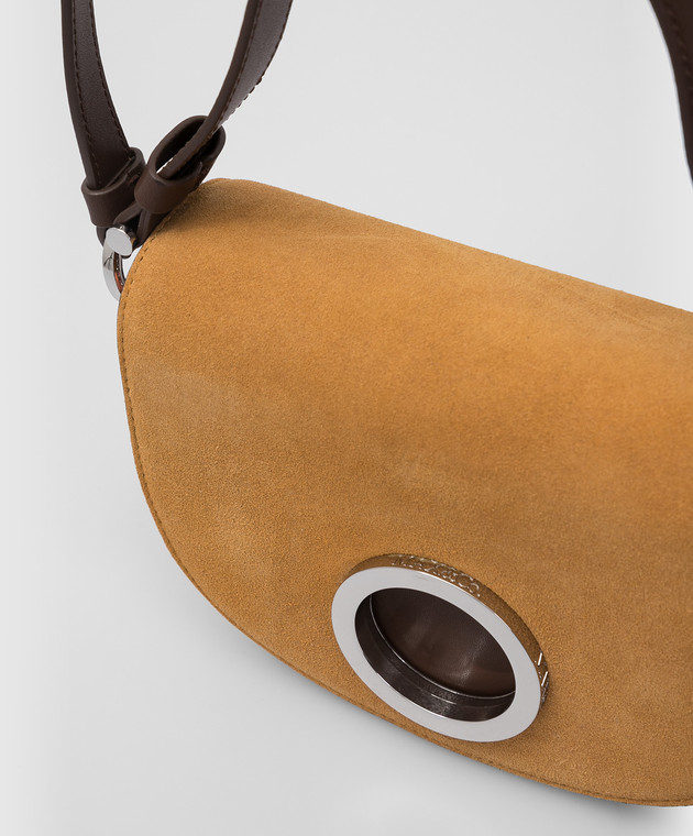 Max & Co Горчичная замшевая сумка-кроссбоди Midluna MIDLUNA изображение 5