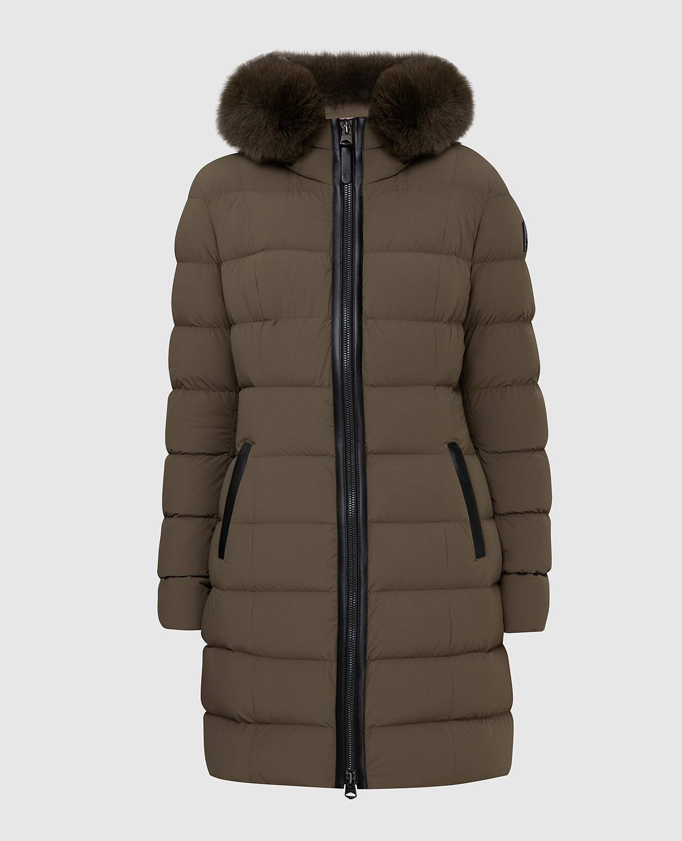 

Зеленый пуховик с мехом лисы, Пуховики