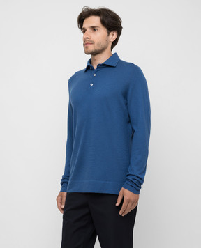 Loro Piana Синє поло з кашеміру FAF8291