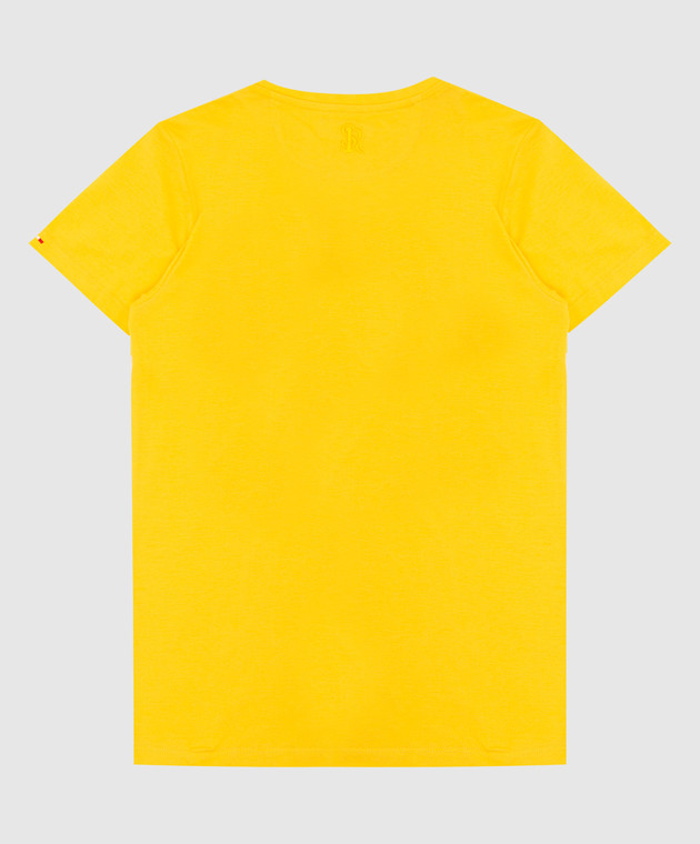 Stefano Ricci Детская желтая футболка с вышивкой эмблемы YNH7200480803 изображение 2