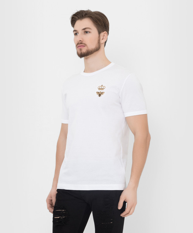 Dolce&Gabbana Белая футболка с вышивкой G8JX7ZG7WUQ изображение 3