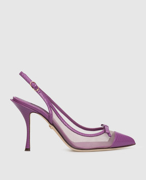 Dolce&Gabbana Фиолетовые кожаные слингбэки CG0400AX047